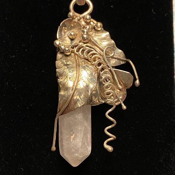 Rose Quartz Silver Pendant - Picture 1 of 2